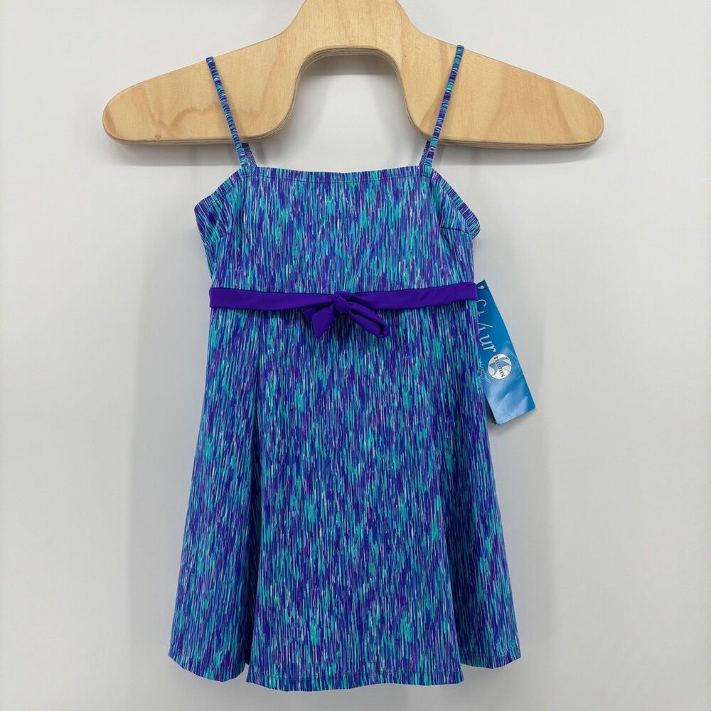 Fit 4 U Swimdress Purple Teal Women 10 Fit 4 Ur Thighs Space Dye 985003‎ New